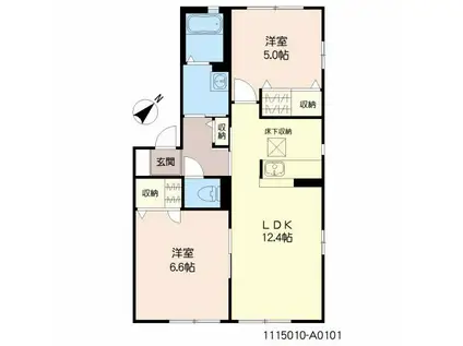 エトワール筒井(2LDK/1階)の間取り写真