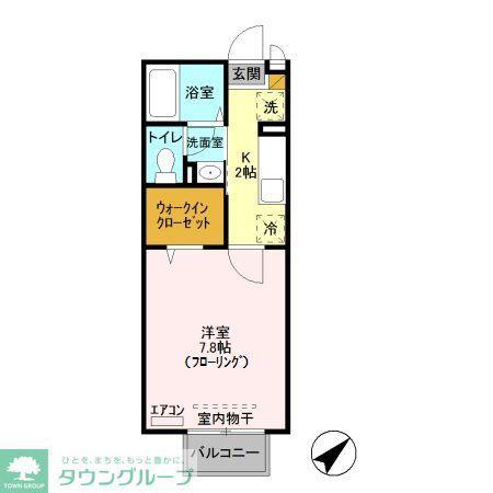 リベラオイカワ(1K/2階)の間取り写真