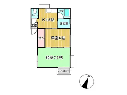 プチメゾン(2K/2階)の間取り写真