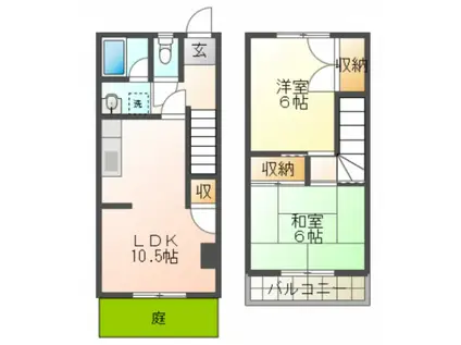 美登里ハイツ(2LDK/1階)の間取り写真