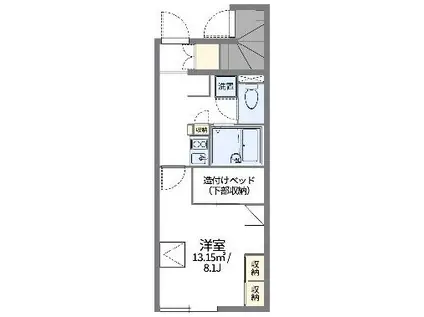 レオパレスHYT V(1K/1階)の間取り写真