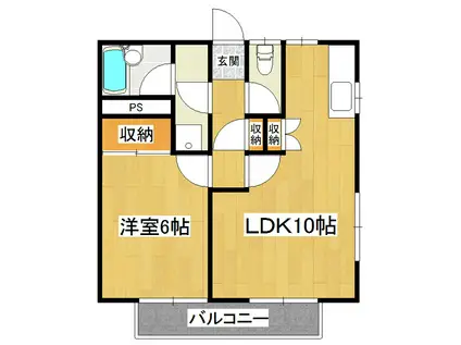 サマックス・アディーレB棟(1LDK/1階)の間取り写真