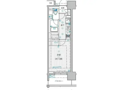ル・リオン豊洲ウォーターフロント(1K/4階)の間取り写真