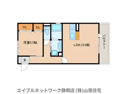 マグノリア(1LDK/2階)の間取り写真