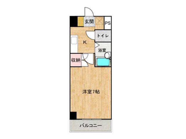 フルリール松浦(1K/3階)の間取り写真