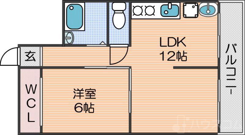 天祥コーポラス(1LDK/6階)の間取り写真