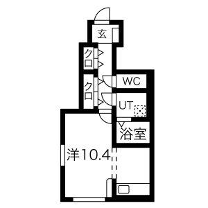 アビタシオン(ワンルーム/1階)の間取り写真