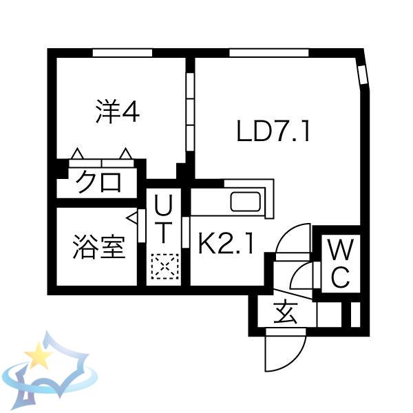 FーHOUSE発寒(1LDK/3階)の間取り写真