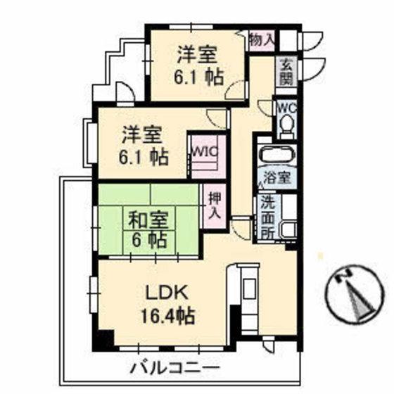 プリムローズ(3LDK/4階)の間取り写真