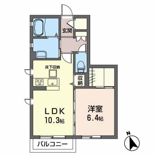 クレールI(1LDK/1階)の間取り写真