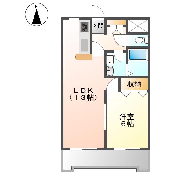 セントラルハイツ香呑(3LDK/4階)の間取り写真