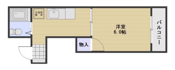 サンジェルマン中納言(1K/2階)の間取り写真