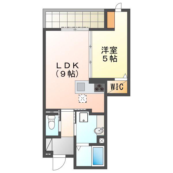 ガーデンアークA(1LDK/1階)の間取り写真