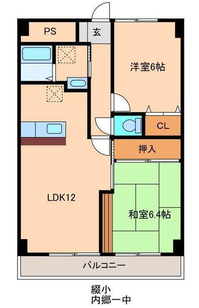 ステーションハイツ(2LDK/7階)の間取り写真