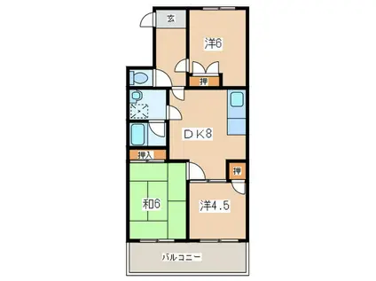 ロイヤルハイツ II(3DK/3階)の間取り写真