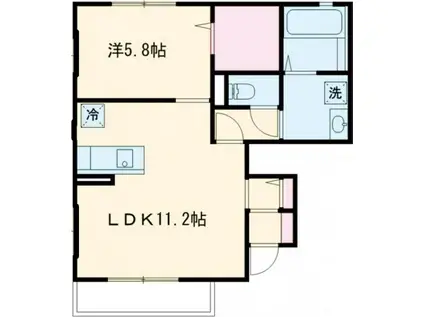 ST.SPRING COURT(1LDK/1階)の間取り写真