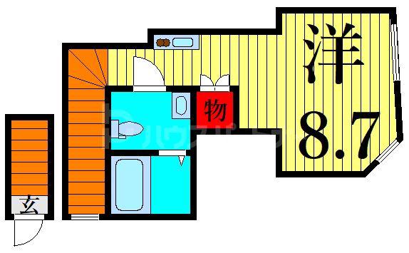 ALLEY HAUS(ワンルーム/2階)の間取り写真