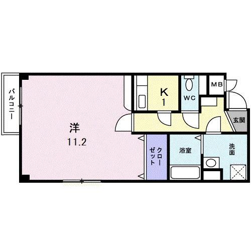 ポラリス弐番館(1K/1階)の間取り写真