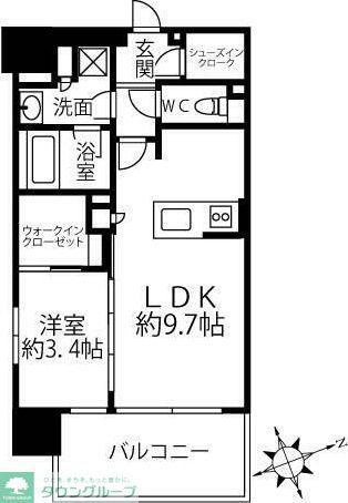 クリオラベルヴィ名古屋花ノ木(1LDK/4階)の間取り写真