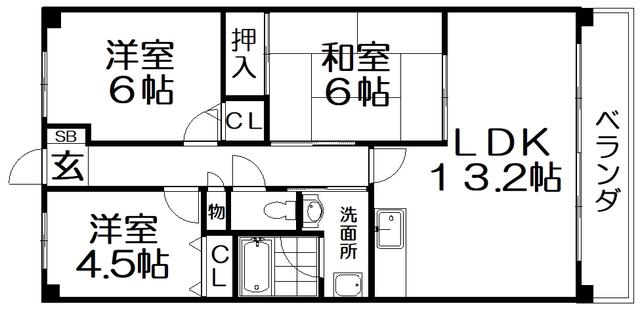 ミーテ・パラッツォII(3LDK/1階)の間取り写真