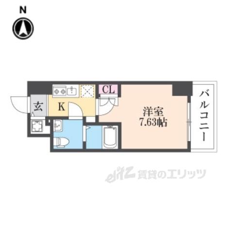 エス・キュート尼崎2(1K/5階)の間取り写真