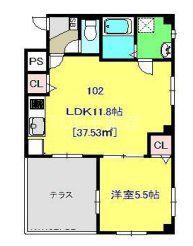 ルクロ要町(1LDK/1階)の間取り写真