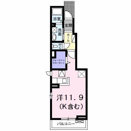 アルモニーII(ワンルーム/1階)の間取り写真