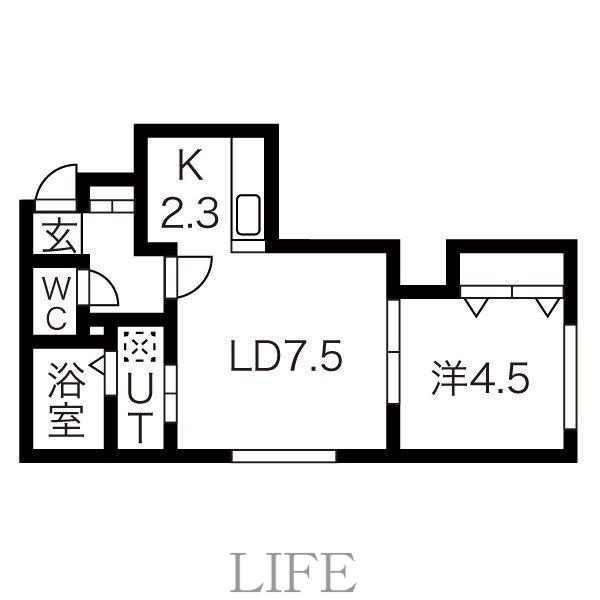 ヴィバーチェ麻生(1LDK/2階)の間取り写真