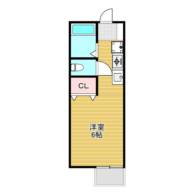 アルフレックス箕面(1K/2階)の間取り写真