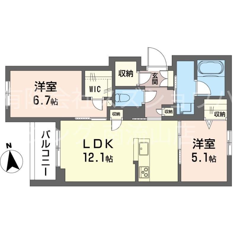 メゾングランデ(2LDK/2階)の間取り写真