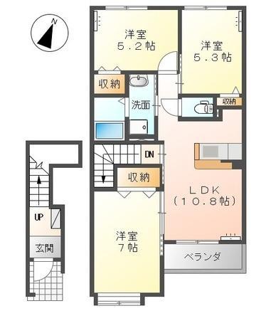 MIYAVY(3LDK/2階)の間取り写真