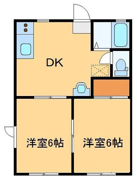 ジュネスいのA(2DK/1階)の間取り写真