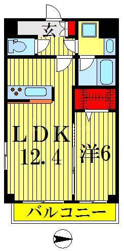 ヴィオラコート(1LDK/5階)の間取り写真