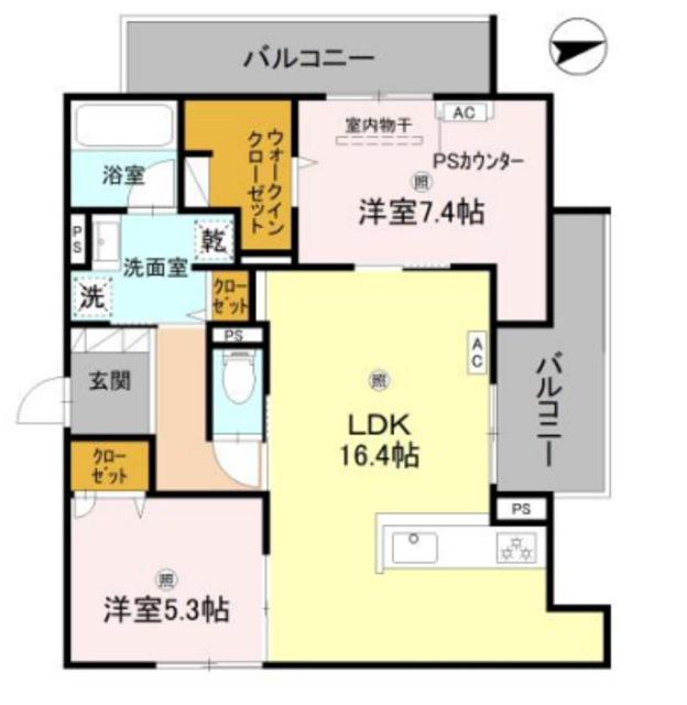 D-ROOM高槻市寿町(2LDK/3階)の間取り写真