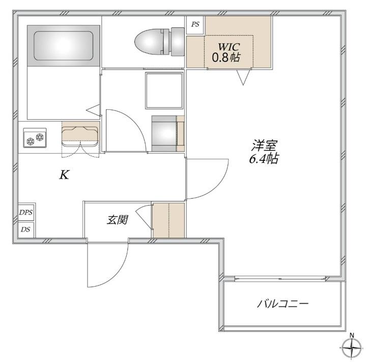 モアノ橘(1K/3階)の間取り写真
