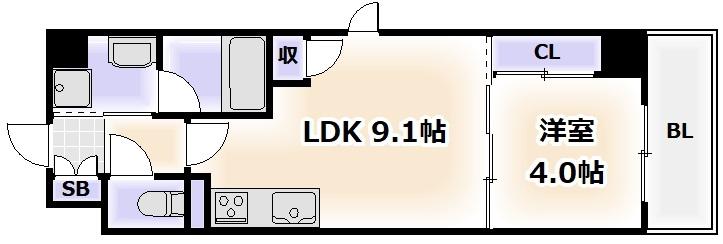 トーシンイーストビル(1LDK/3階)の間取り写真