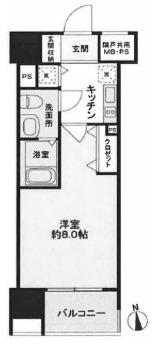 グローベル新大久保マスターズゲート(1K/2階)の間取り写真
