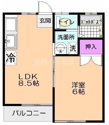 MP-III番館(1LDK/1階)の間取り写真