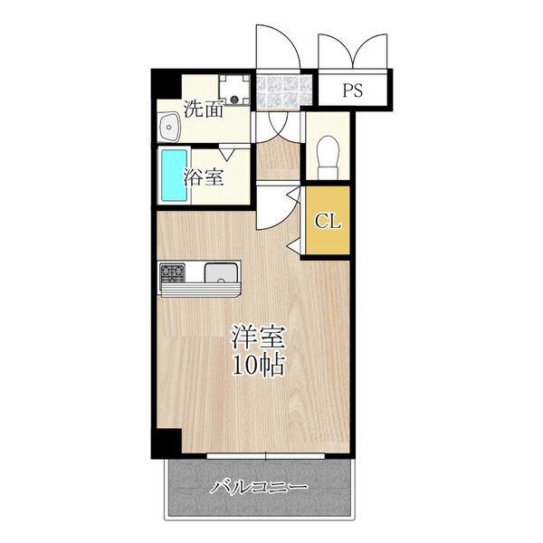 CITY SPIRE上新庄(ワンルーム/8階)の間取り写真