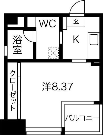 GRAN DUKE 代官町(1K/5階)の間取り写真