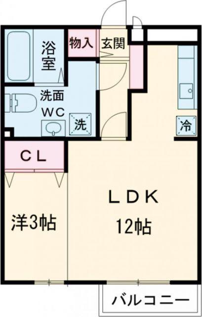 S・モナリエ(1LDK/2階)の間取り写真