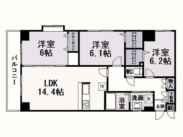 ファミール守恒(3LDK/10階)の間取り写真