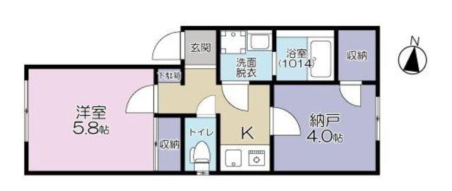 アウローラ南多摩(1SK/1階)の間取り写真