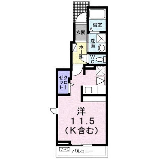 リバティコート(ワンルーム/1階)の間取り写真