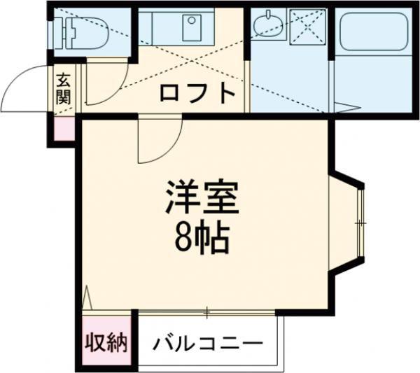 エトワール白壁(1K/2階)の間取り写真