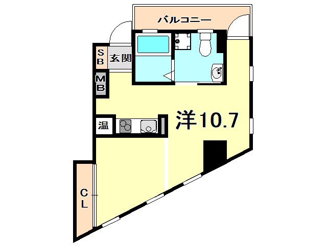 ディアコート苦楽園(ワンルーム/3階)の間取り写真