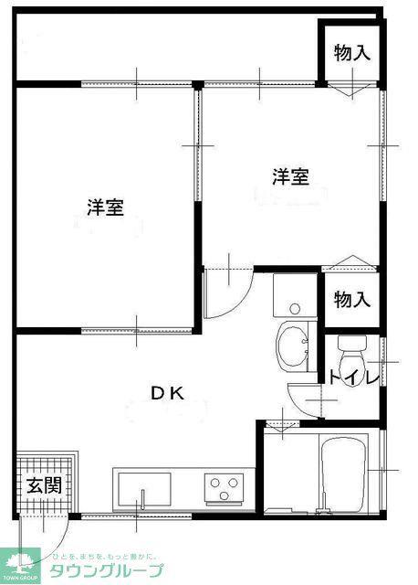 アンエトワール(2DK/2階)の間取り写真