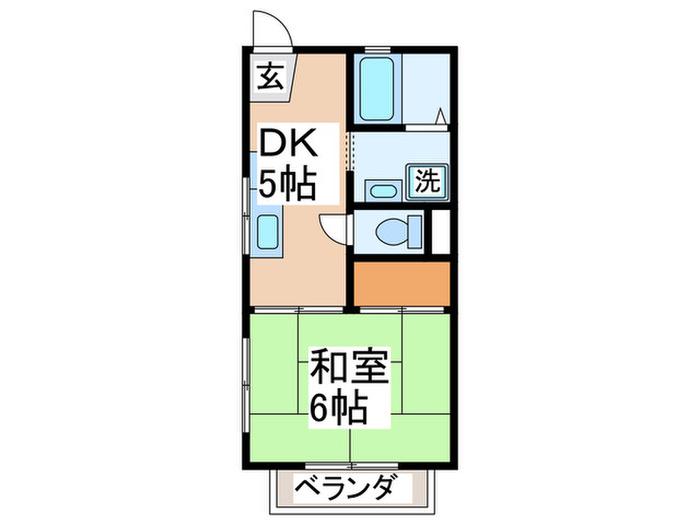 パストラルK(1DK/1階)の間取り写真