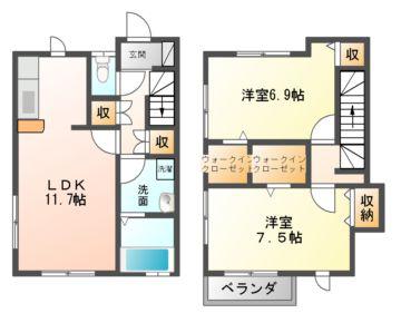 キャトルセゾン(2LDK/1階)の間取り写真
