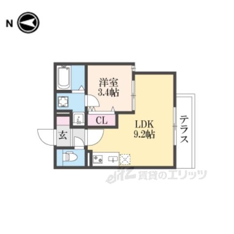 リテラス光善寺(1LDK/1階)の間取り写真